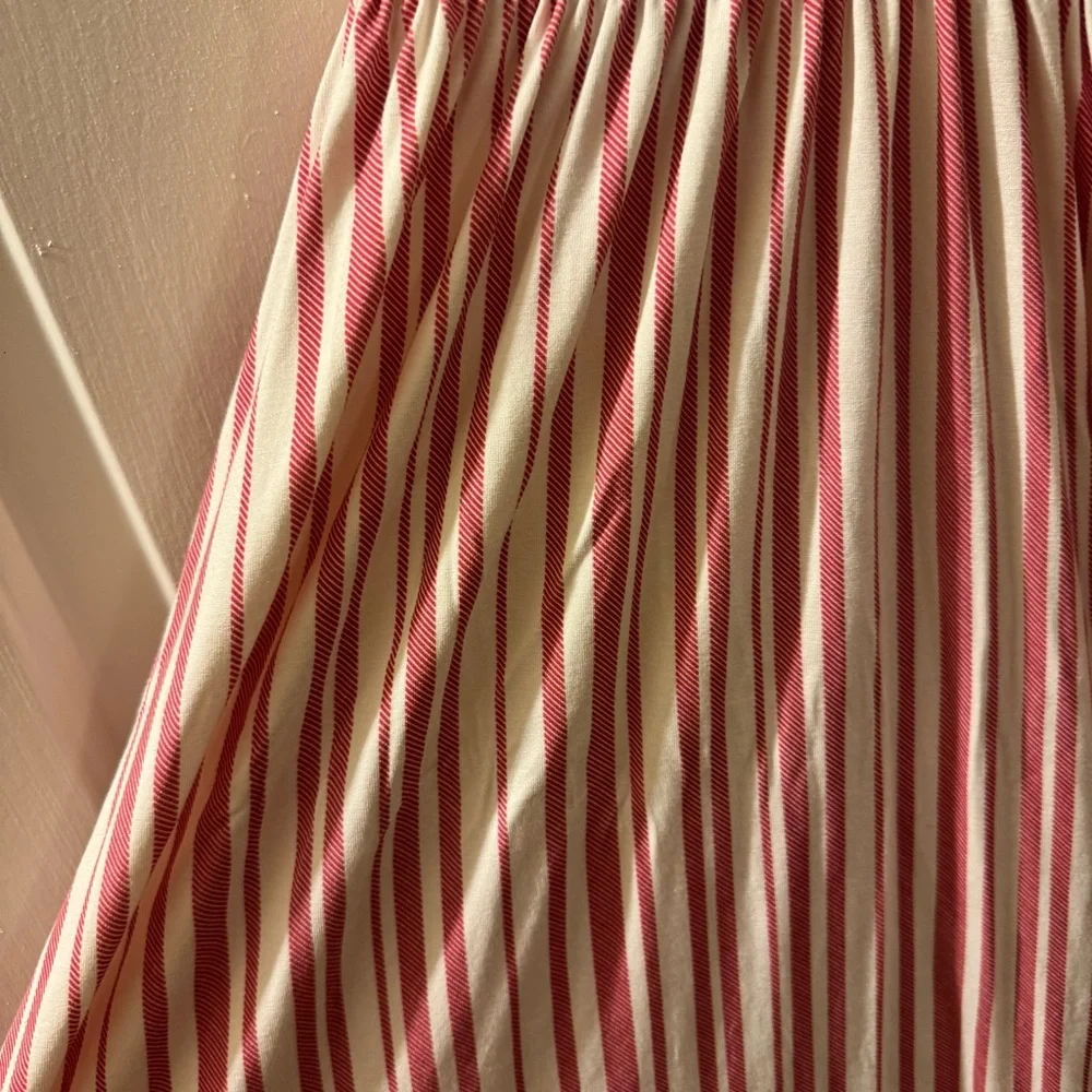 WILDLING 2T* -3T Girls Peppermint Striped Maxi Lounge Dress Red & White w Ruffle